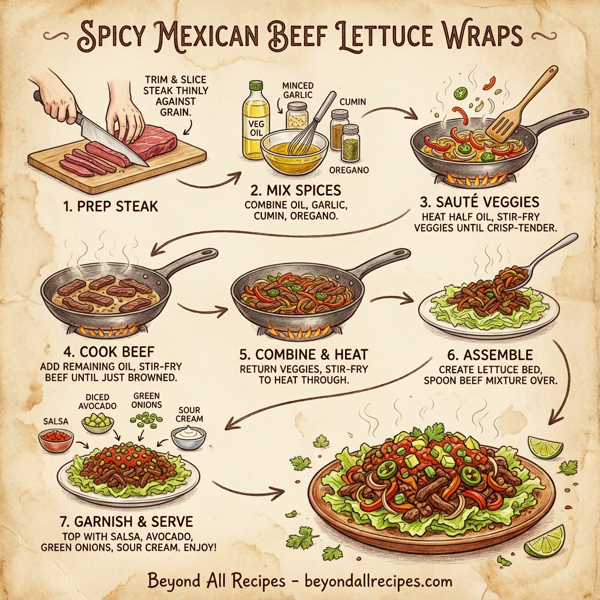 Spicy Mexican Beef Lettuce Wraps instructions