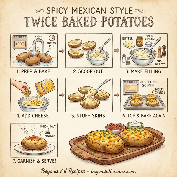 Spicy Mexican Style Twice Baked Potatoes instructions