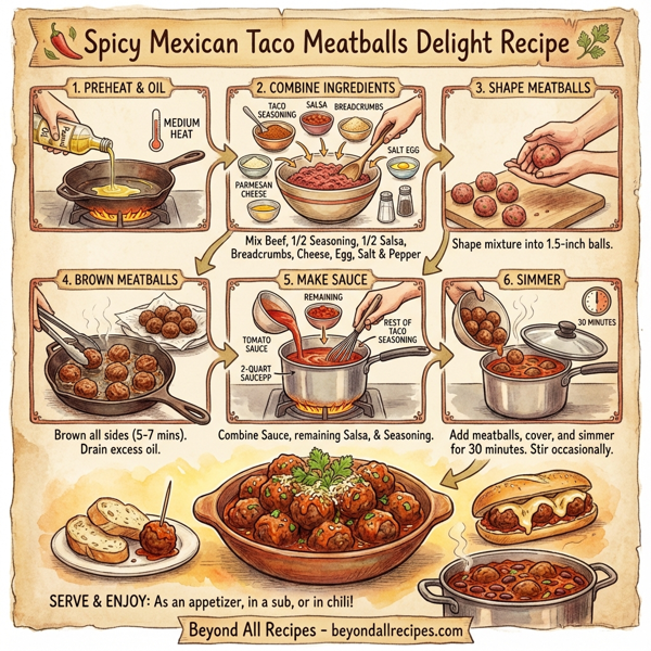 Spicy Mexican Taco Meatballs Delight instructions