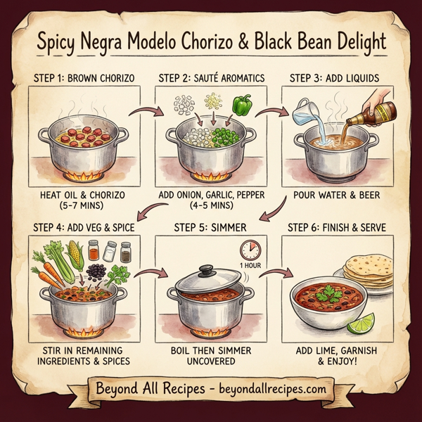 Spicy Negra Modelo Chorizo & Black Bean Delight instructions