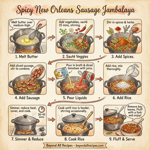 Spicy New Orleans Sausage Jambalaya instructions