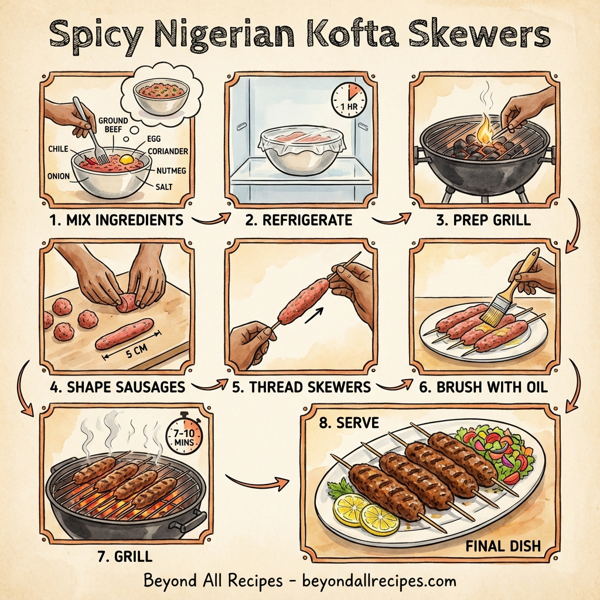 Spicy Nigerian Kofta Skewers instructions