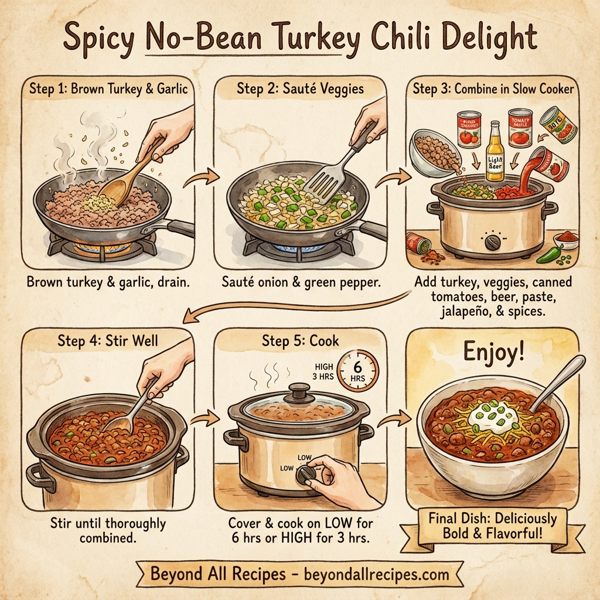 Spicy No-Bean Turkey Chili Delight instructions