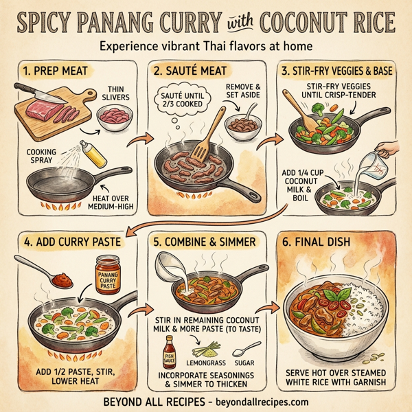 Spicy Panang Curry with Coconut Rice instructions