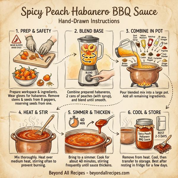 Spicy Peach Habanero BBQ Sauce instructions
