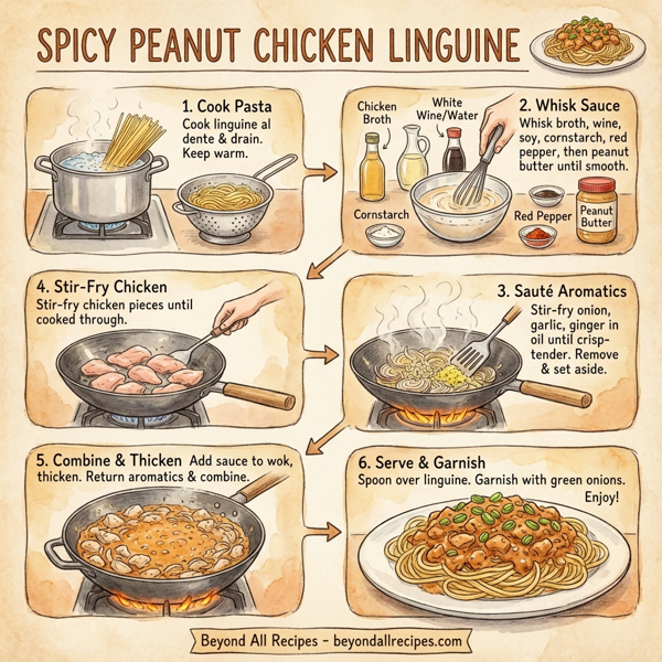 Spicy Peanut Chicken Linguine instructions