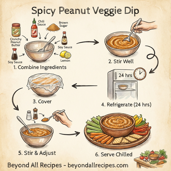 Spicy Peanut Veggie Dip instructions