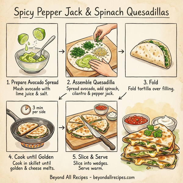 Spicy Pepper Jack & Spinach Quesadillas instructions