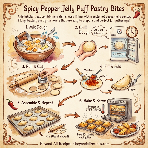 Spicy Pepper Jelly Puff Pastry Bites instructions