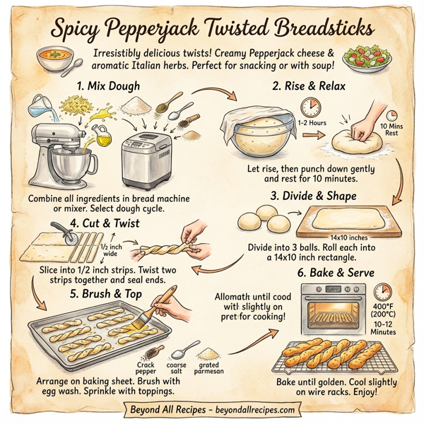 Spicy Pepperjack Twisted Breadsticks instructions
