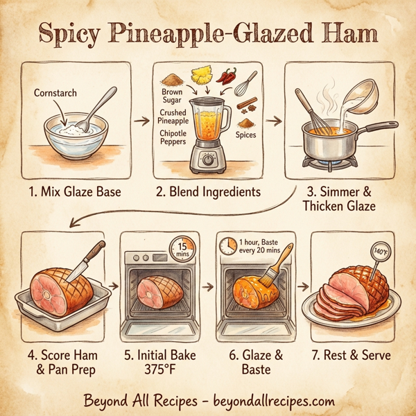 Spicy Pineapple-Glazed Ham instructions