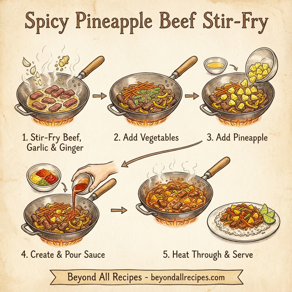Spicy Pineapple Beef Stir-Fry instructions