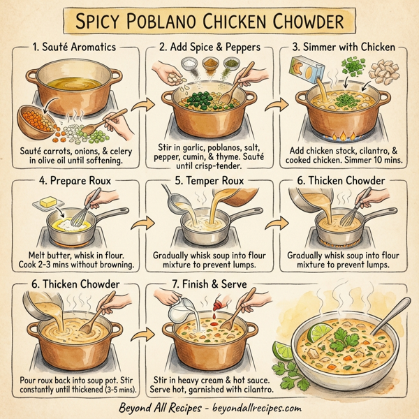 Spicy Poblano Chicken Chowder instructions