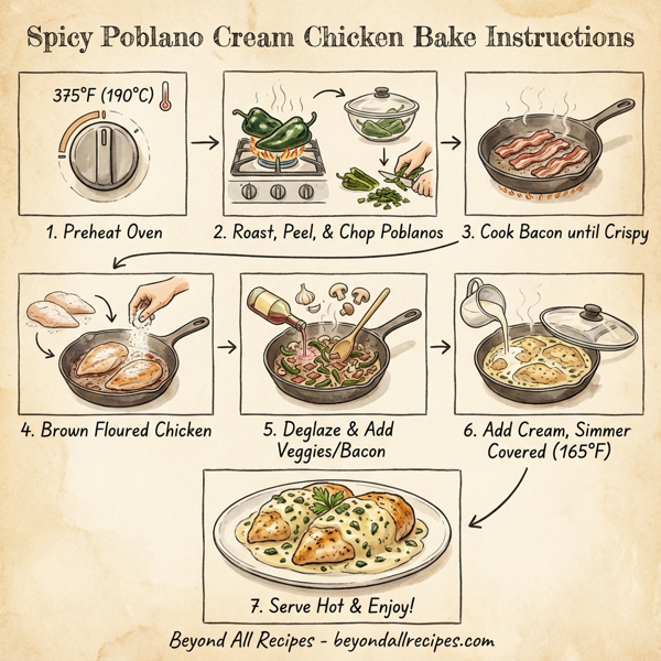 Spicy Poblano Cream Chicken Bake instructions