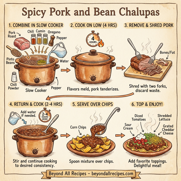 Spicy Pork and Bean Chalupas instructions