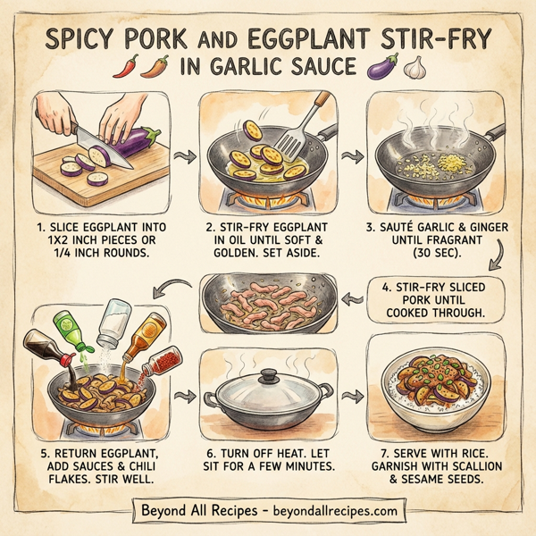 Spicy Pork and Eggplant Stir-Fry in Garlic Sauce instructions
