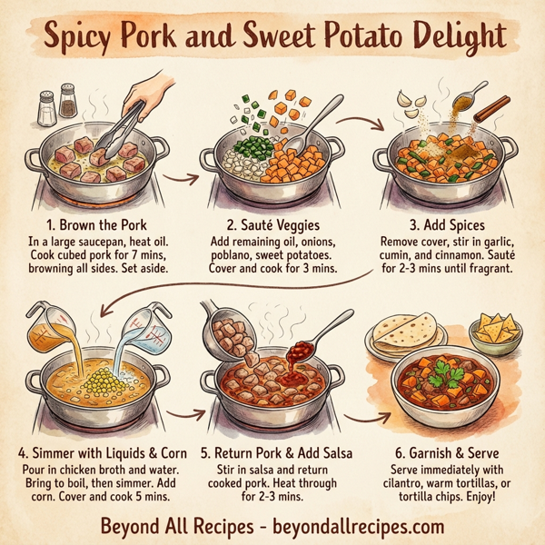 Spicy Pork and Sweet Potato Delight instructions
