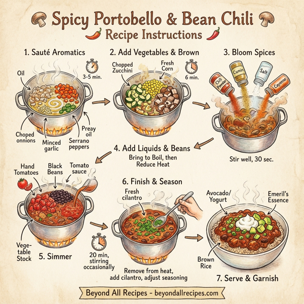 Spicy Portobello and Bean Chili instructions