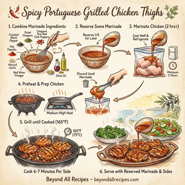 Spicy Portuguese Grilled Chicken Thighs instructions