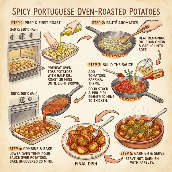 Spicy Portuguese Oven-Roasted Potatoes instructions