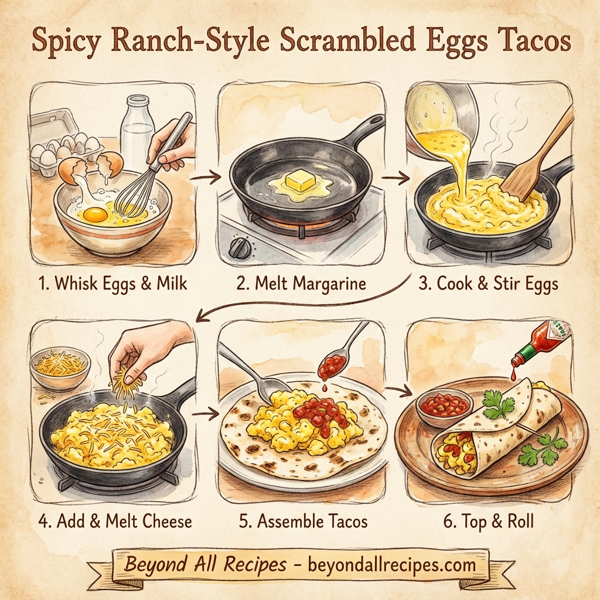 Spicy Ranch-Style Scrambled Eggs Tacos instructions
