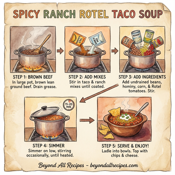 Spicy Ranch Rotel Taco Soup instructions