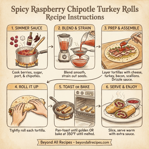 Spicy Raspberry Chipotle Turkey Rolls instructions