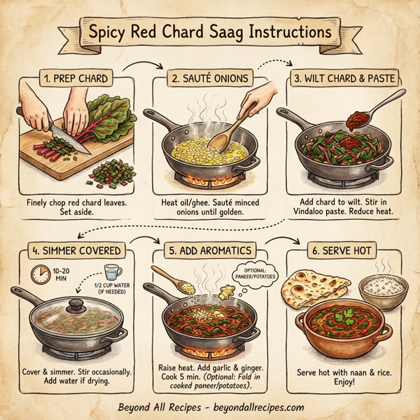 Spicy Red Chard Saag instructions