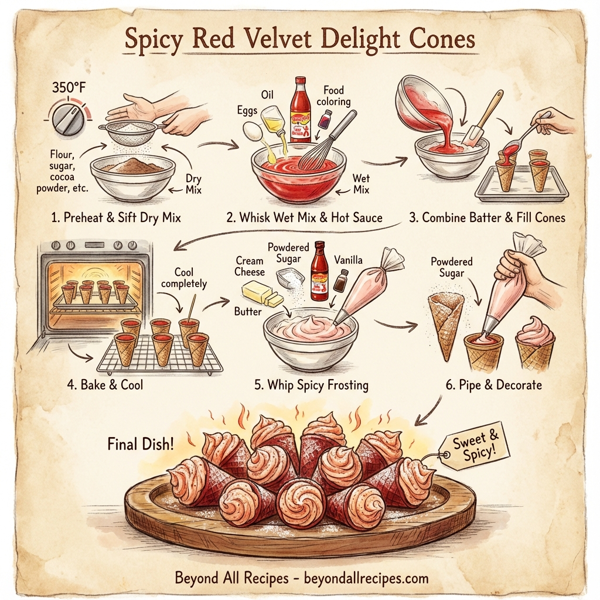 Spicy Red Velvet Delight Cones instructions