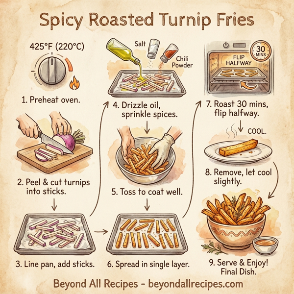 Spicy Roasted Turnip Fries instructions