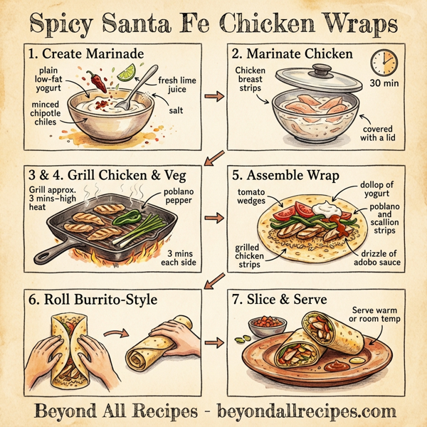 Spicy Santa Fe Chicken Wraps instructions