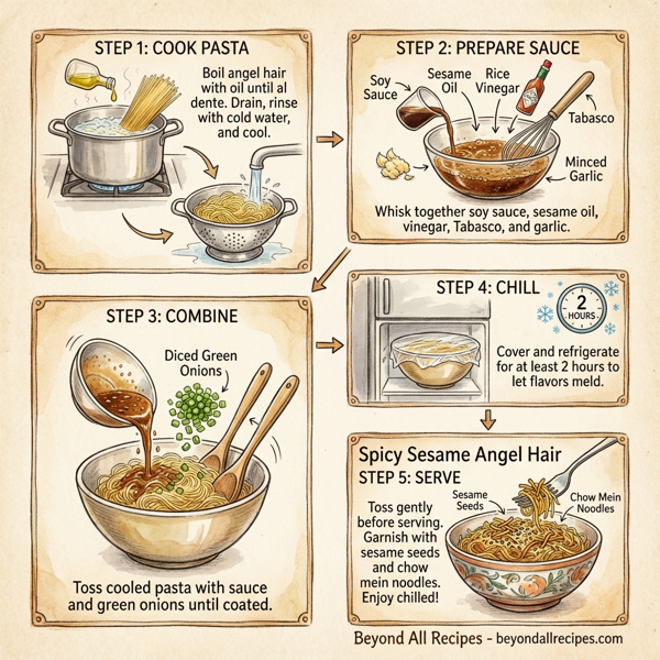 Spicy Sesame Angel Hair Salad instructions