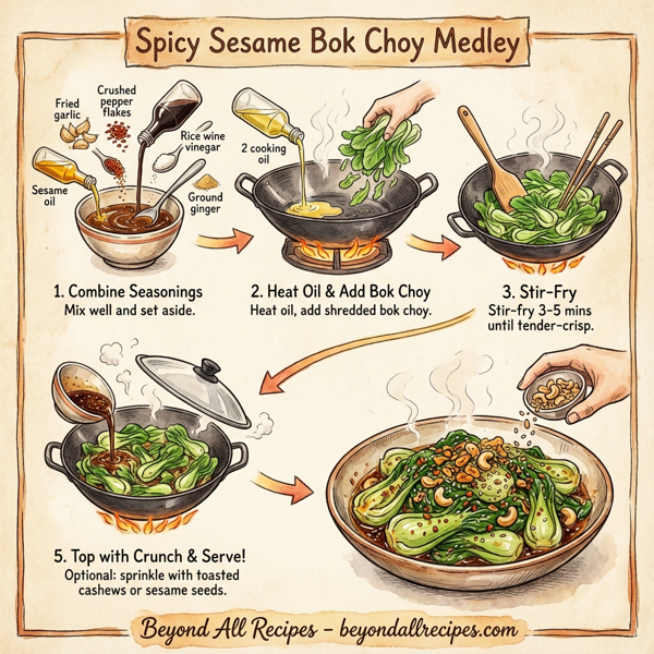 Spicy Sesame Bok Choy Medley instructions