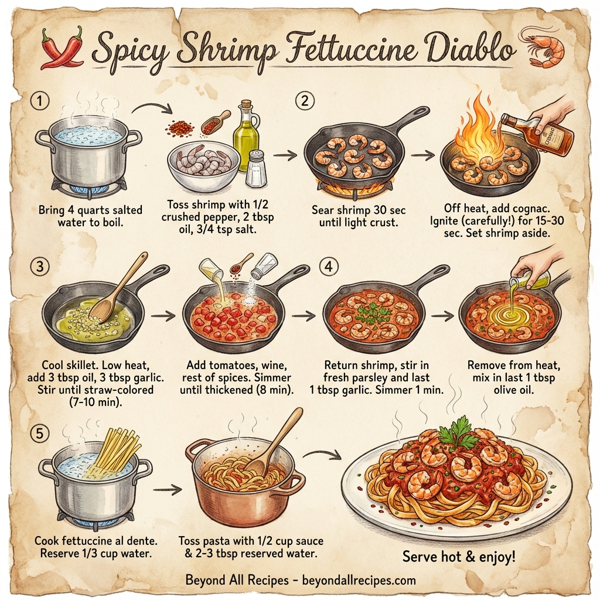 Spicy Shrimp Fettuccine Diablo instructions
