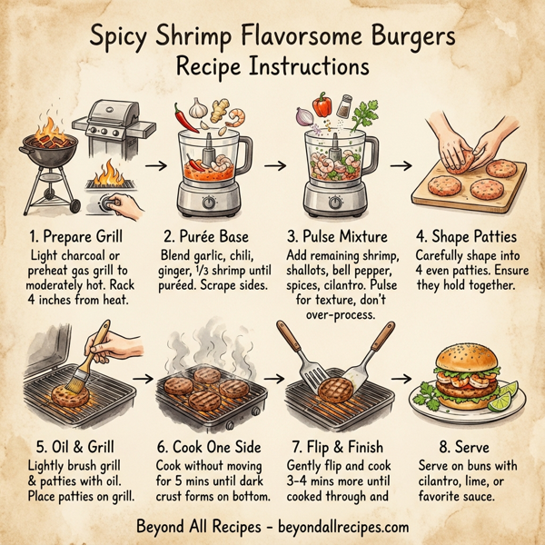 Spicy Shrimp Flavorsome Burgers instructions