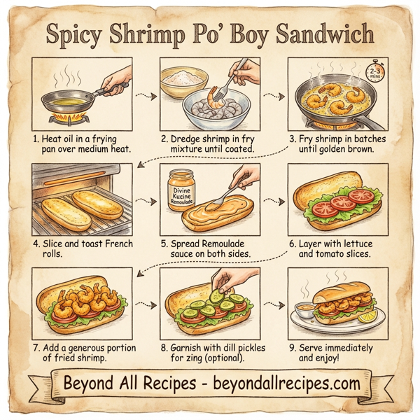 Spicy Shrimp Po' Boy Sandwich instructions