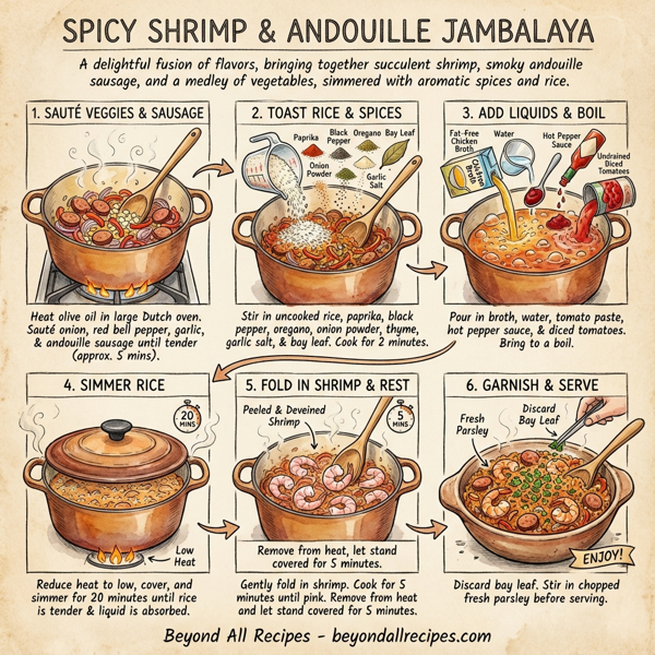 Spicy Shrimp and Andouille Jambalaya instructions