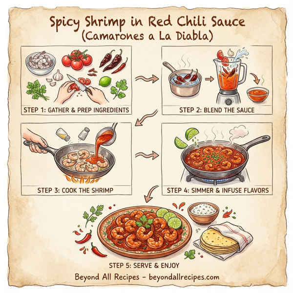 Spicy Shrimp in Red Chili Sauce (Camarones a La Diabla) instructions