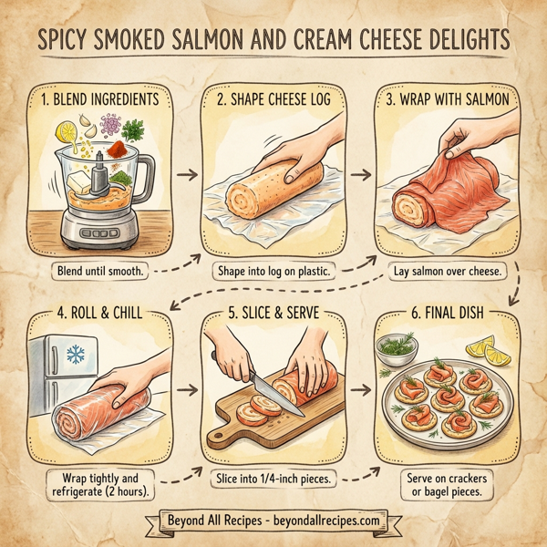 Spicy Smoked Salmon and Cream Cheese Delights instructions