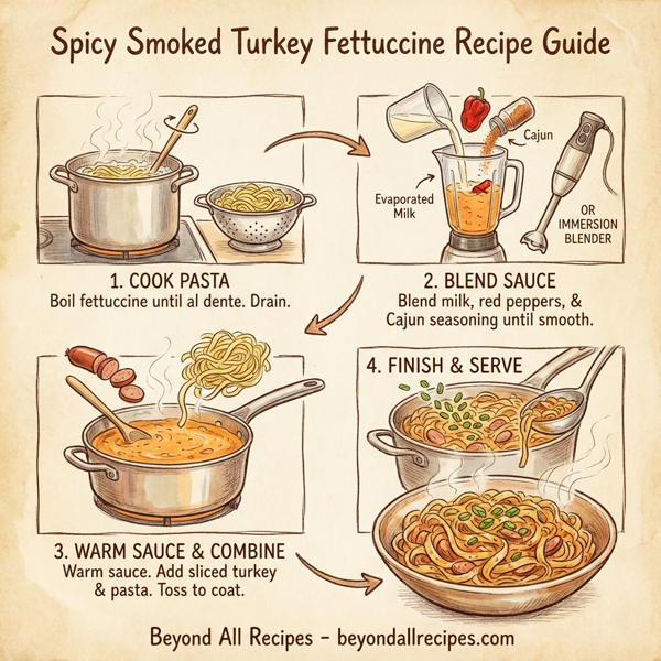 Spicy Smoked Turkey Fettuccine instructions