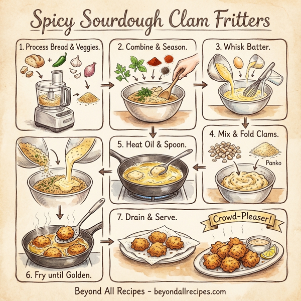Spicy Sourdough Clam Fritters instructions