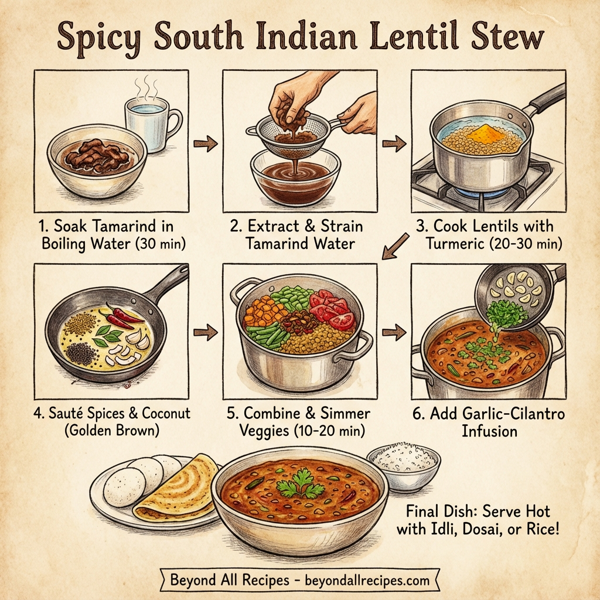 Spicy South Indian Lentil Stew instructions