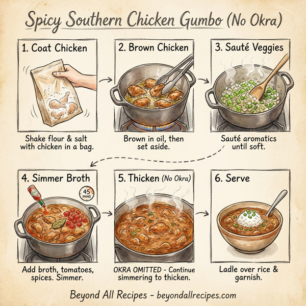 Spicy Southern Chicken Gumbo without Okra instructions