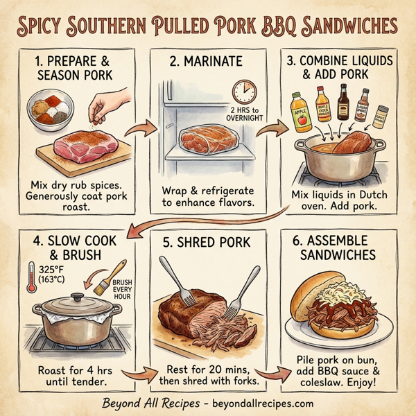 Spicy Southern Pulled Pork BBQ Sandwiches instructions