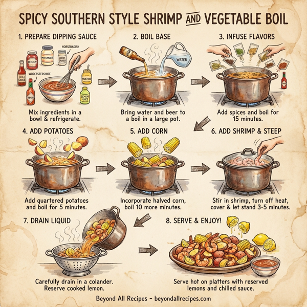 Spicy Southern Style Shrimp and Vegetable Boil instructions