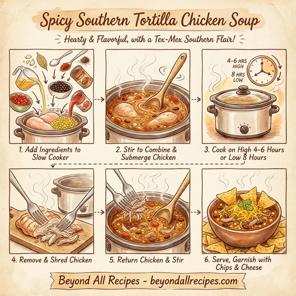 Spicy Southern Tortilla Chicken Soup instructions