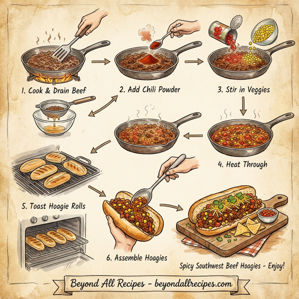 Spicy Southwest Beef Hoagies instructions