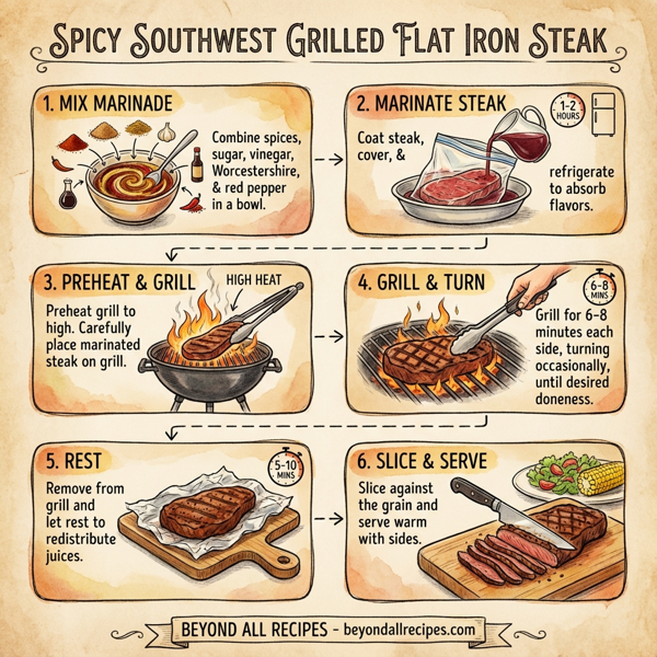 Spicy Southwest Grilled Flat Iron Steak instructions