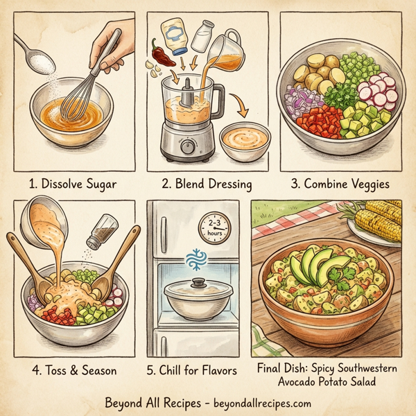 Spicy Southwestern Avocado Potato Salad instructions