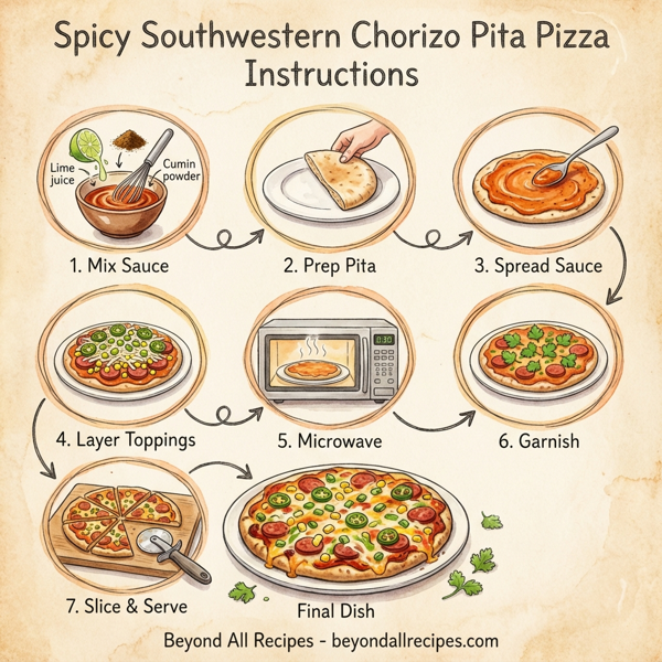 Spicy Southwestern Chorizo Pita Pizza instructions